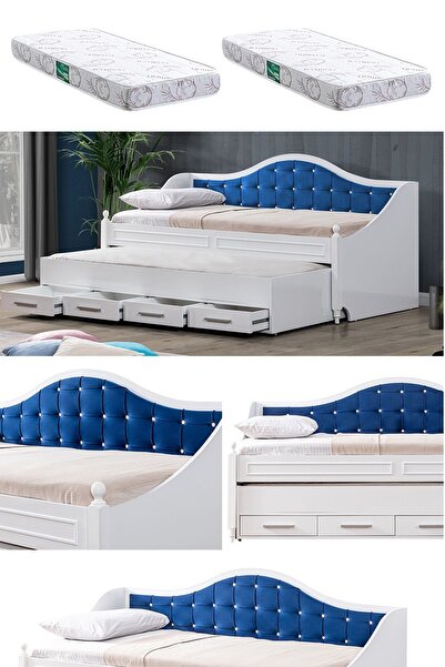 Setay Yavrulu Karyola, Eymen Yavrulu Yatak - Mavi 2 Adet Comfort Yatak