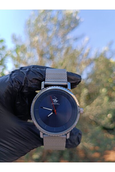 G Sport POLO Men's Black Mesh Cord Red Indicator Steel Wristwatch