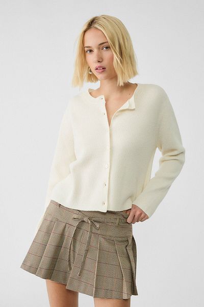 Stradivarius Düğmeli ve fitilli triko hırka