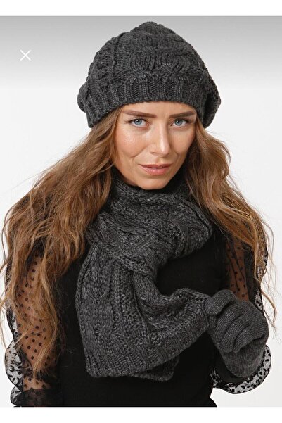 Wearflawless Women's Winter 3-Piece Scarf, Beret and Gloves Set