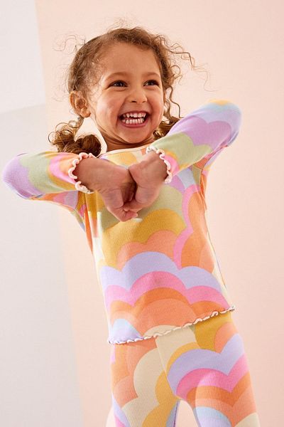 Next Baby Girl's Unicorn - Floral - Colorful Polka Dot Patterned Riban T-Shirt and Tights Set