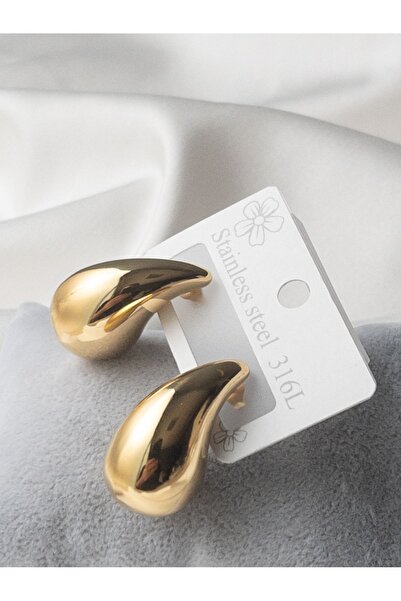 Siya Silver Kararmaz Çelik Gözyaşı Damla Model Kadın Küpe