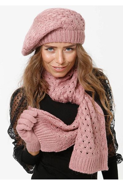 Wearflawless Set de 3 piese Winter Painter pentru femei, eșarfă, bonetă și mănuși