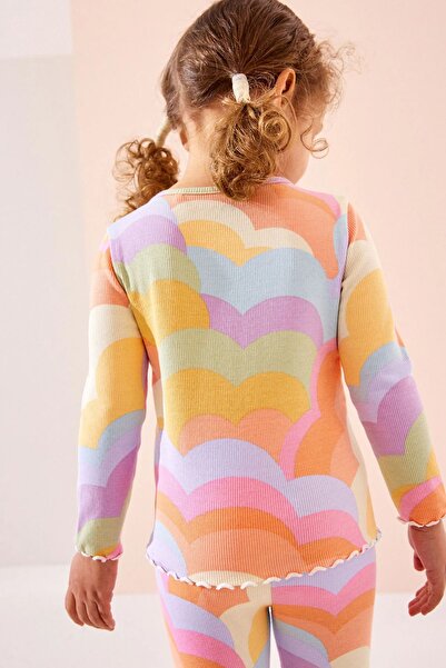 Next Baby Girl's Unicorn - Floral - Colorful Polka Dot Patterned Riban T-Shirt and Tights Set