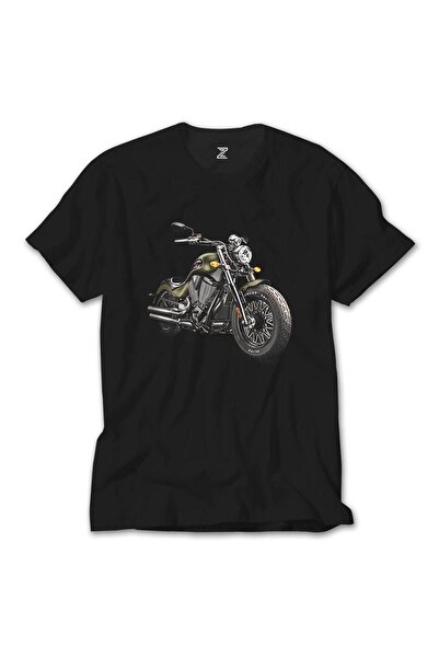 Generic Brand Μαύρο T-Shirt Cruiser Motorcycle