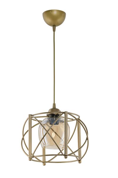 DEDE Single Curva Pendant Light Chandelier with Antiqued Honey Color Glass