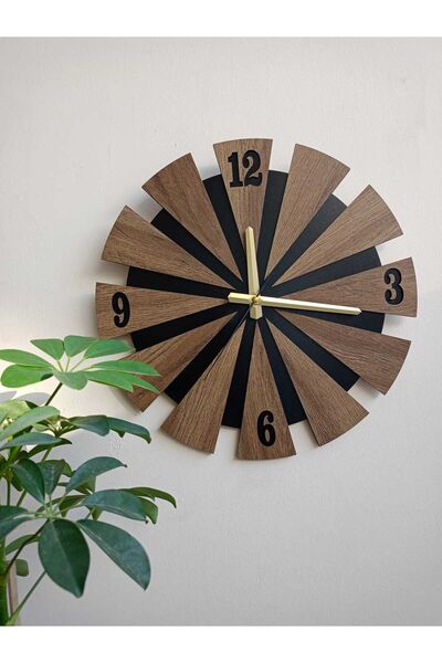Genel Markalar KATMANLI AHŞAP SESSİZ DUVAR SAATİ