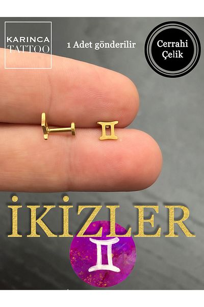 Karınca Piercing Zodiac Symbols Zodiac Ear Tragus Helix Cartilage Piercing Earring