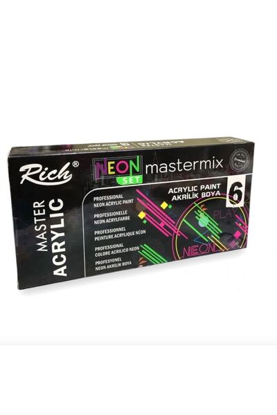 Mandalart Fabric Mastermix Neon Akrilik Boya Seti 6 Renk x 60cc
