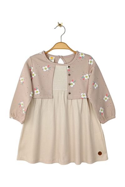 Via Girls Girl's Floral Print Long Sleeve Dress with Bolero |   2-5 Years Old Children's Clothing