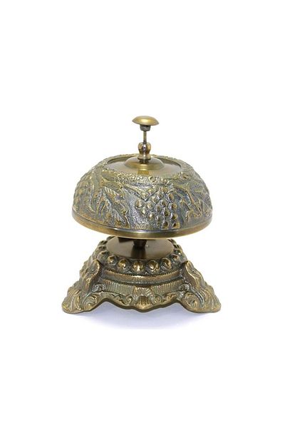hediye Esterhomedecor - 18*15 cm Gold Embroidered Brass Reception Bell