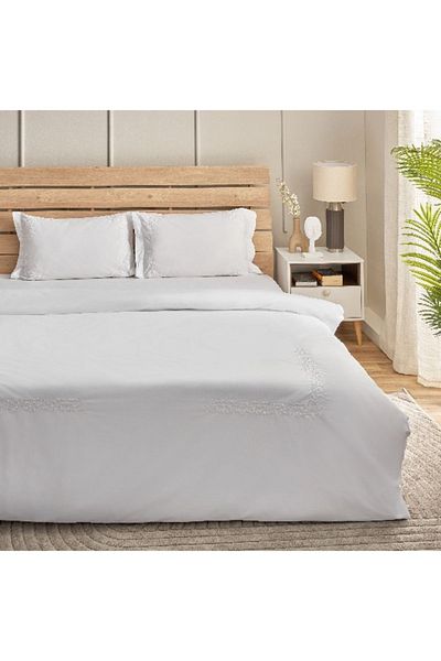 Home Box White Haven 3-Piece Queen King Duvet Cover Set - 220x220 cm