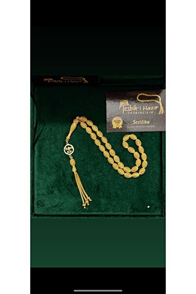 Tesbih-i Hazır Tesbihçilik Ağalara Kişiye Özel İsimli Tesbih 22 Gr. 22 Ayar Altın Kaplama Tesbih