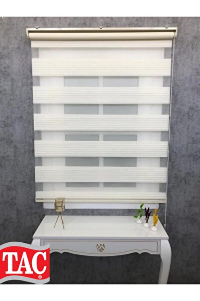 Taç Rüyaper Her Odaya Uygun Krem Pileli Zebra Perde