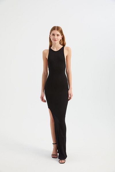 Hiccup Φόρεμα Maxi Bodycon με λαιμόκοψη και πλάγιο σχίσιμο στην πλάτη