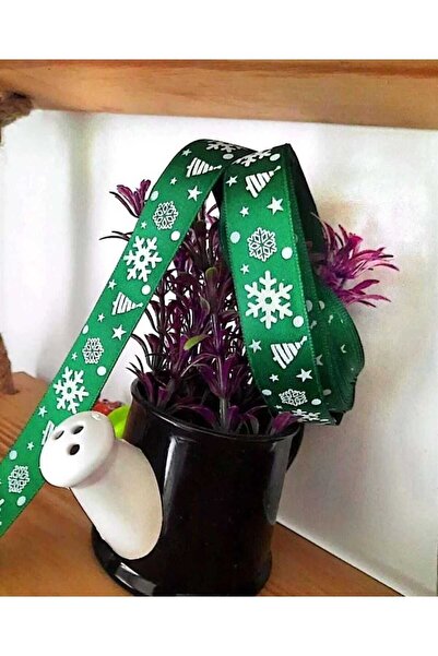 Beyna Anul Nou - Panglică din satin imprimată cu zăpadă 5 metri 1 pachet