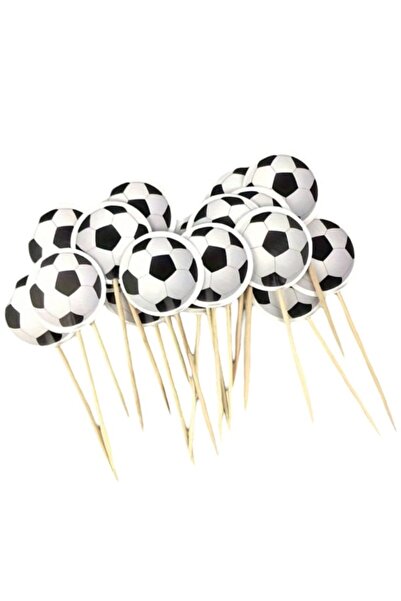 Büşra Süsleme Futbol Topu Temalı Doğum Günü Kürdanı ,pasta Süsü 15 'li
