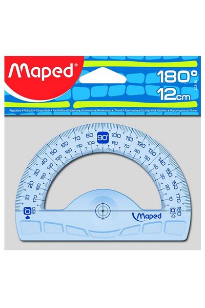 Maped 12 cm 180 Degree Protractor Crystal