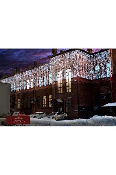 LARVİYA IP65 Dış Mekan Perde LED Beyaz 2 Metre / 2 Metre Saçak Uzunluğu /  Sabit / Eklenebilir