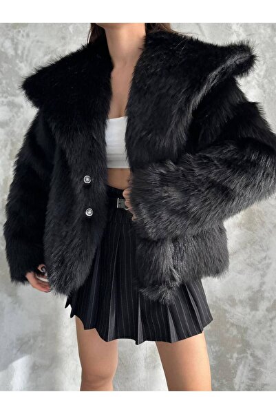 buqre's moda Palton lung cu guler în picioare, căptușit cu textura moale