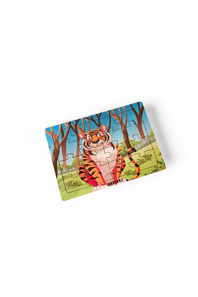 Fizello Tiger 16 Piece Educational Learning Wooden Kids Puzzle Montessori Jigsaw Baby Kids Toy