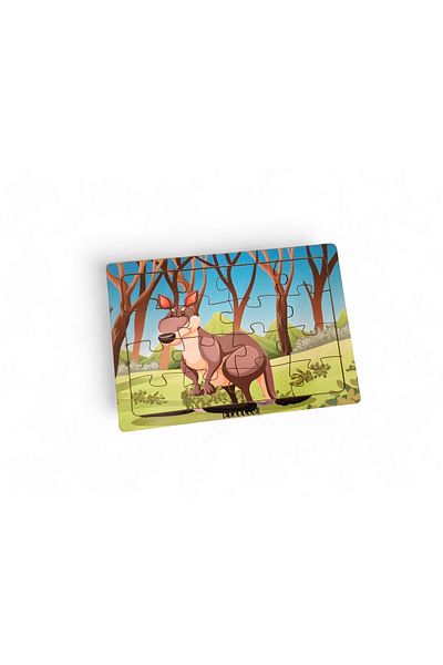 Fizello Kangaroo 16 Pieces Educational Learning Wooden Kids Puzzle Montessori Jigsaw Baby Children Toy