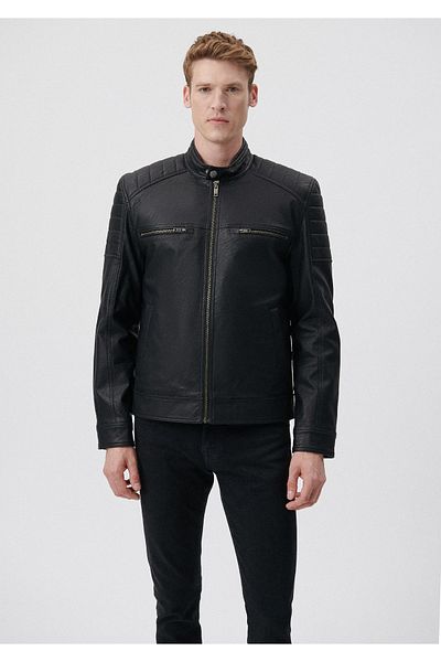 Mavi Черно яке от изкуствена кожа Slim Fit / Тясна кройка 0110251-71379