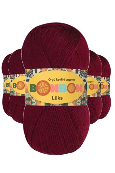 BONBON 5 Τεμάχια Πολυτελή Μποτάκια Μάλλινα Μπορντό 98220