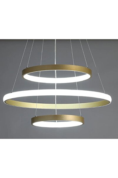 PeraTeknoloji Led Avize Sarkit Gold 3renk Platform 60 Cm