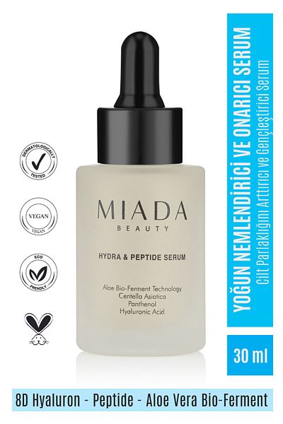 Miada Beauty Hydra-Peptide Serum - 30 ml Intensive Moisturizing and Repairing Serum