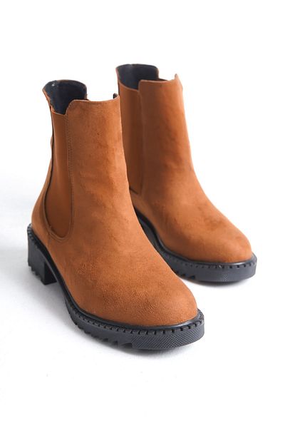 Santamarina Γυναικείες Marta Brown Suede ελαστικές αδιάβροχες μπότες