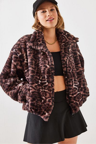 Bianco Lucci Damen-Kunstpelzmantel mit Leopardenmuster 2426 60251795