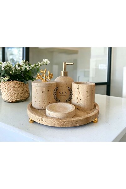 SİA ART DESİNG 5'Lİ MERMER BANYO SETİ