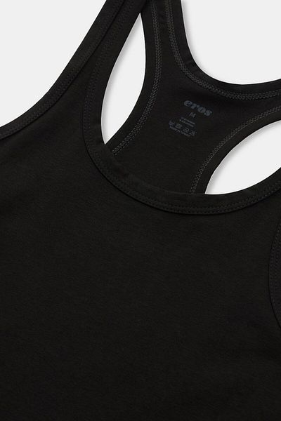 Eros Men's 2-Piece Lycra Cotton Black Sportsman Rambo Undershirt Eq.Ru.So.0K.Ka0.2