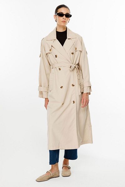 Hooopstore Μαλακό Oversize Μπεζ καμπαρντίνα