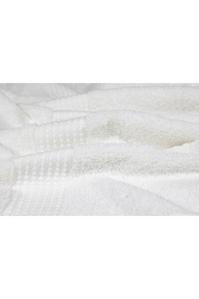 MAURAHOME Tomurcuk %100 Pamuk 6'lı Banyo Ve El Havlu Seti | 2'li 70x140cm Ve 4'lü 50x100cm | Beyaz