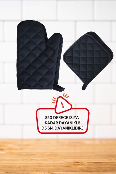 ROZET TEKSTİL Yanmaz,ısıya Dayanıklı Isı Geçirmeyen Mutfak Fırın Tencere Eldi...