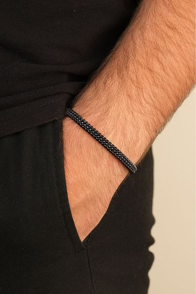 Jack Ferrero Steel / Leather - Original Men's Bracelet