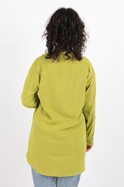 Puane 10401 Women's Stone Detailed Long Shirt Ss