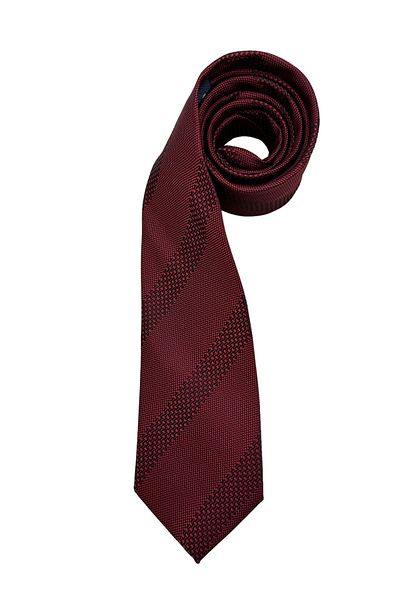 CROATE 100% Microfiber Striped Burgundy Tie