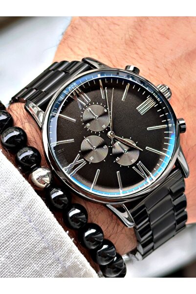 Tisaati Lüks Özel Seri Metal Kordon Roma Rakamlı Erkek Kol Saati-Bileklik Hed...