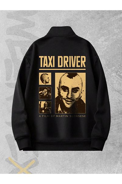 WEARTEX Half Zipper 3 Thread Taxi Driver Printed Sweatshirt