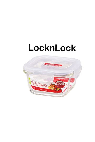 locknlock 300ml Oven Glass Square Container – Durable, Microwave Safe Food Storage Solution