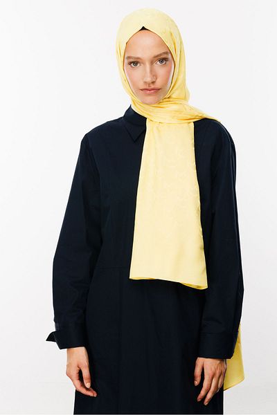 Mooncorn Κίτρινο MC Pattern Jacquard Σάλι