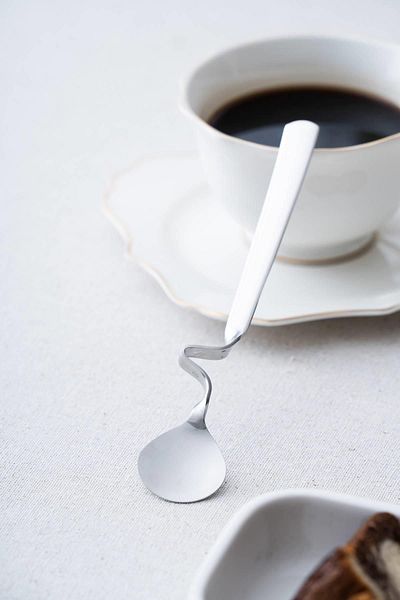 ACAR Karat Moon Set of 2 Curved Steel Spoons - 16 cm