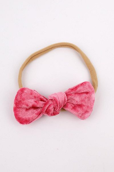 Le Mabelle Pink Velvet Bow Girl's Hair Band