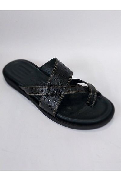 Mira Deri Genuine Leather Flip-Flops Men's Slippers