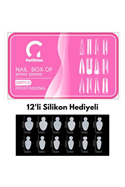Gelshine Üst Form Tips Seti 12 Değişik Form 288 Adet (& 12 'Lİ ŞABLON SİLİKON...