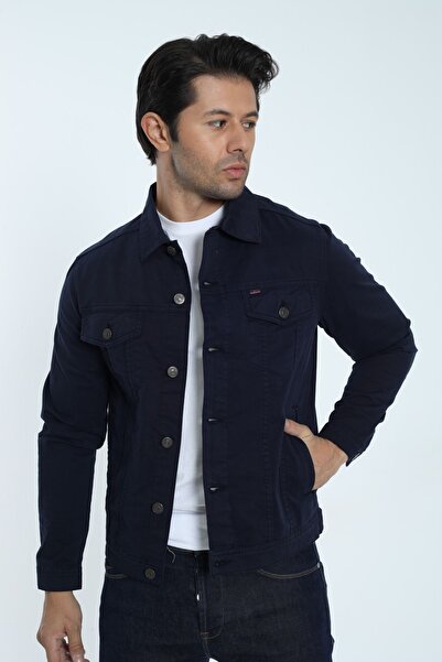 Cordial Palton pentru bărbați, 100% bumbac, cu buzunar dublu, cu detaliu de c...