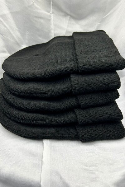 KISCHE 5 Pieces Unisex Men's Women's Flexible Comfortable Winter Windproof 5-Piece Black Beanie